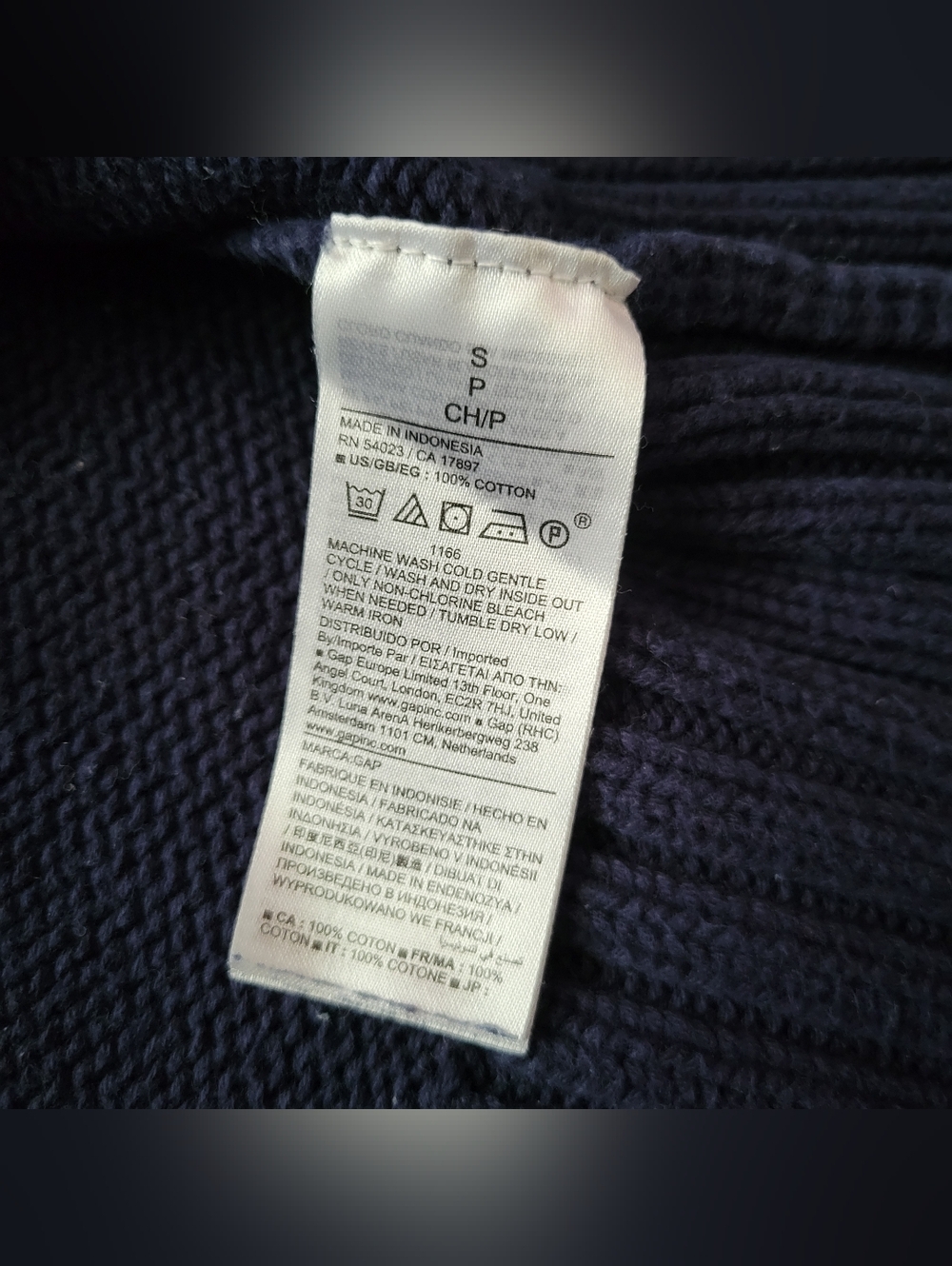 Gap Sweater 100% Cotton Crew Neck Navy Uniform Blue Oversized Boyfriend Small - Picture 4 of 6